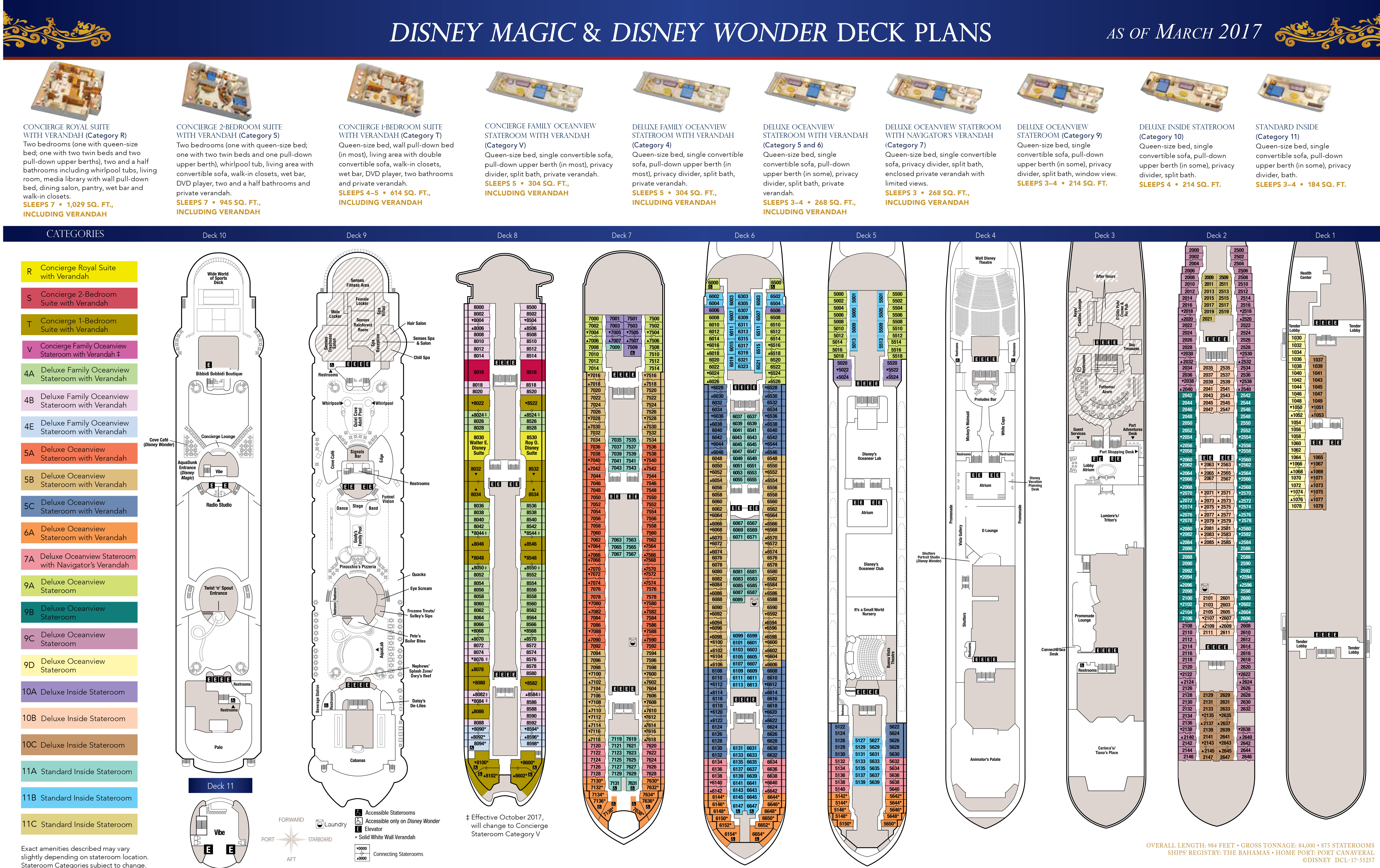 Deck Plans Disney Magic & Disney Wonder • The Disney