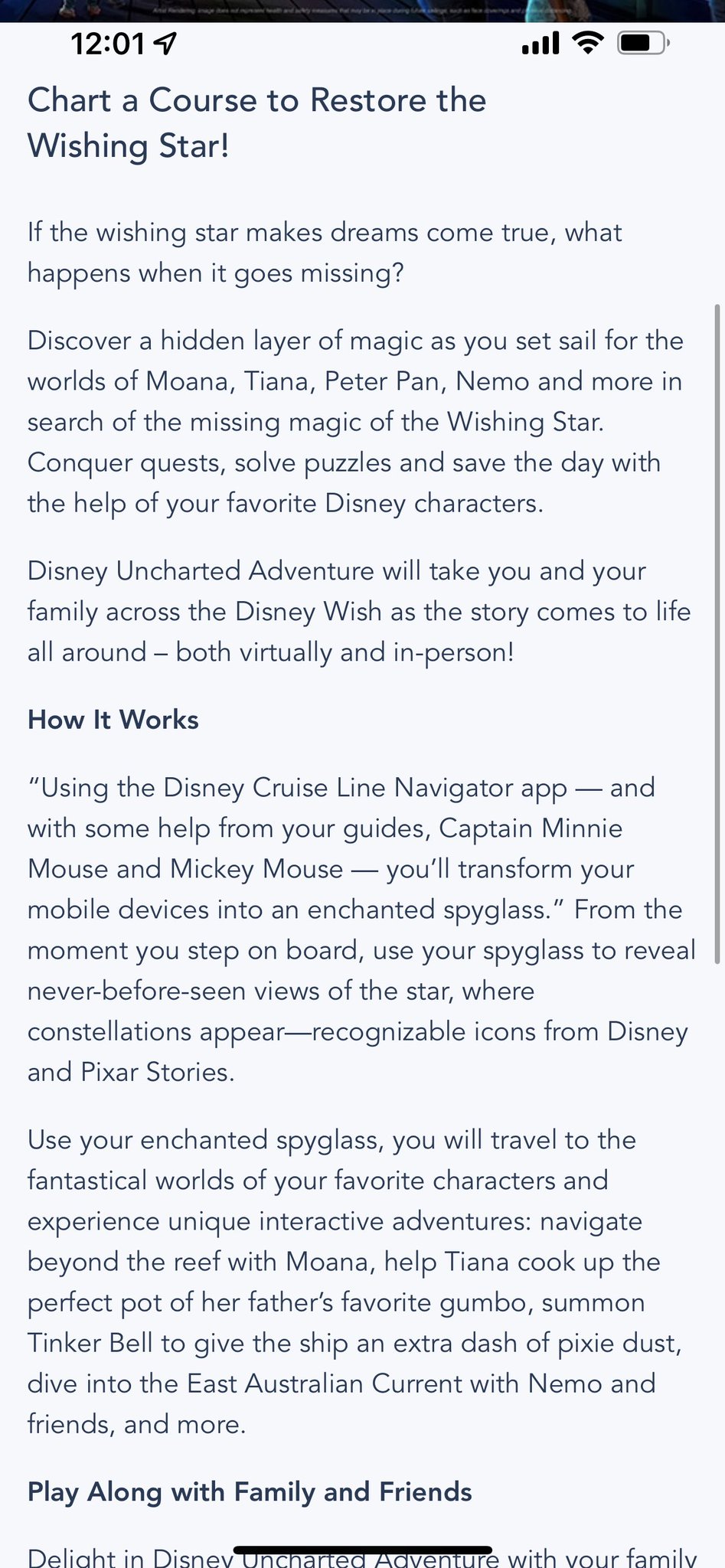 DCL Navigator App Disney Uncharted Adventure Learn More 1