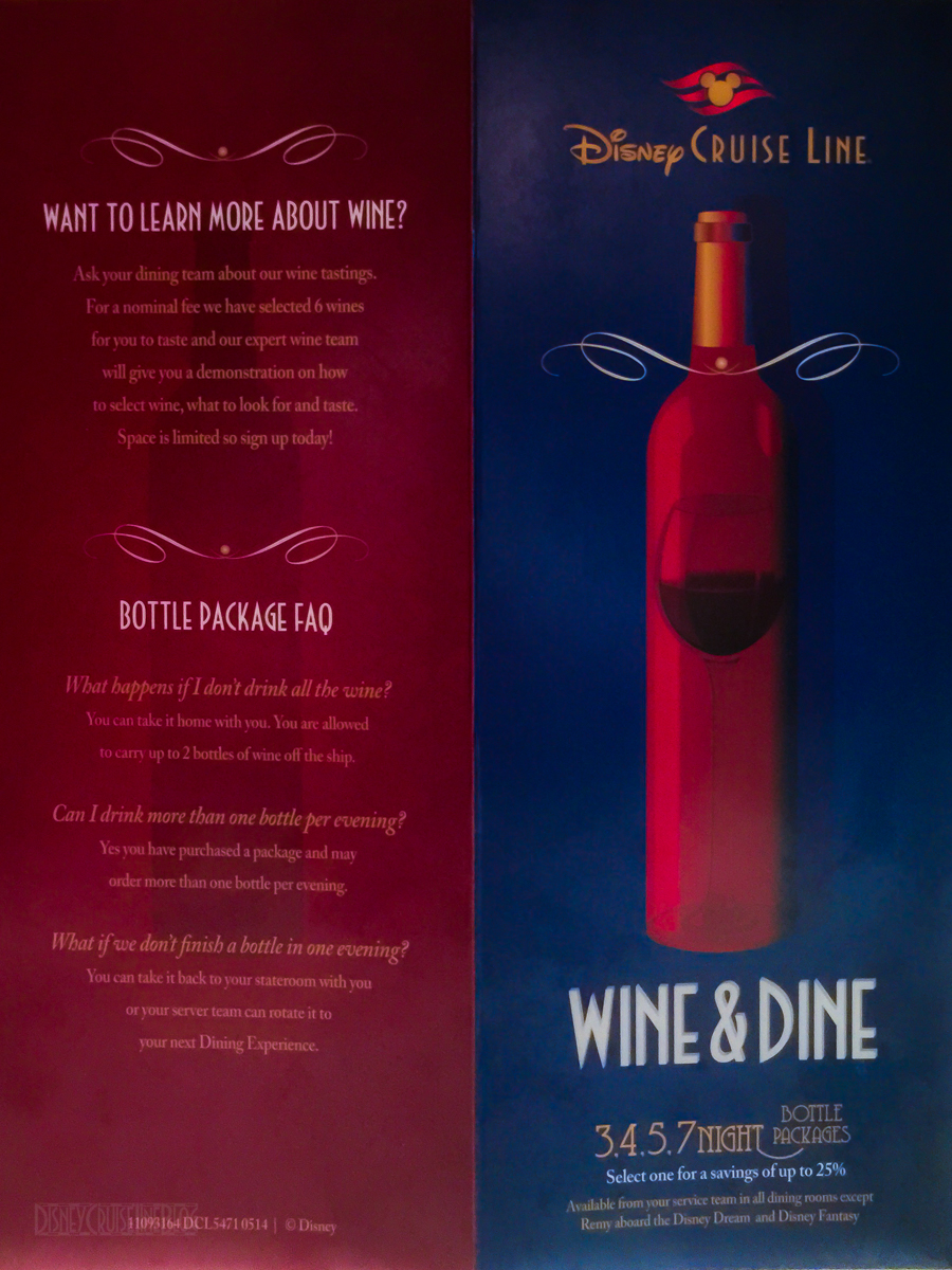 disney cruise line wine packages