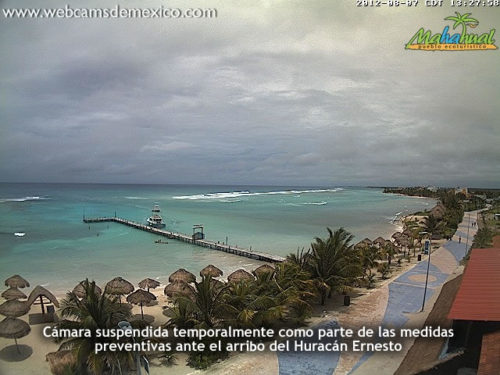 Costa Maya Mahahual Webcam 20120807-1327 Before Hurricane Ernesto