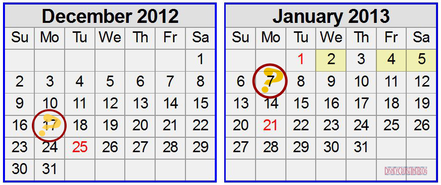 2-Month Calendar December 2012 January 2013