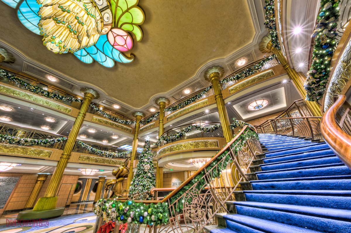 Disney Fantasy Atrium Lobby Christmas Decorations Grand Staircas