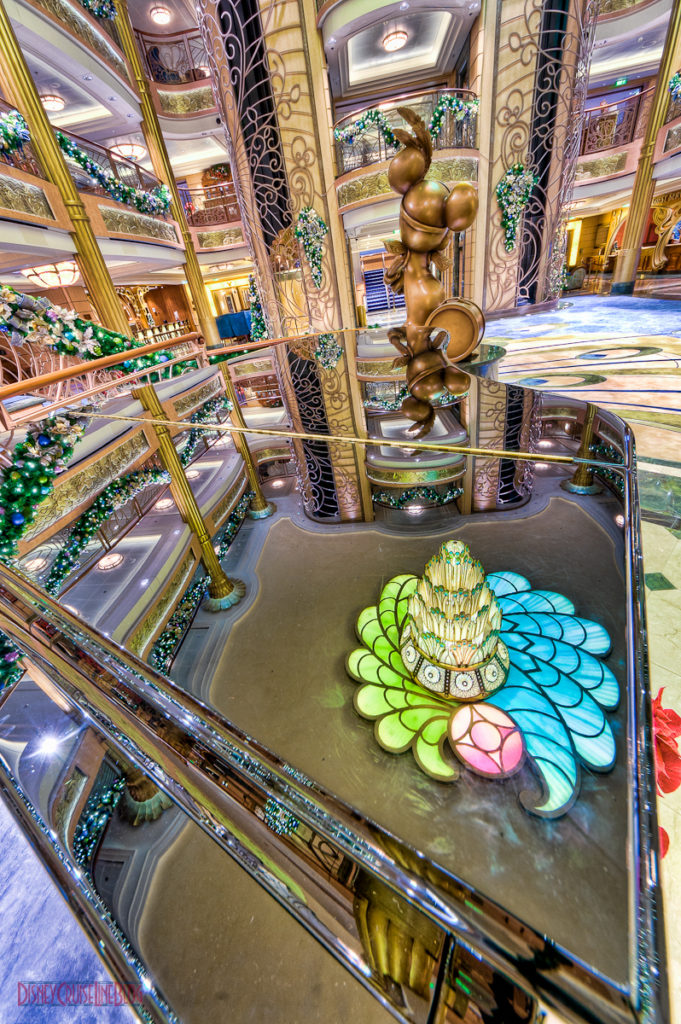 Disney Fantasy Atrium Lobby Christmas Decorations Piano Reflecti