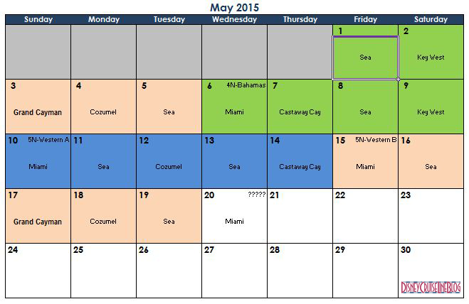 Calendar Prediction - Magic 2015 May