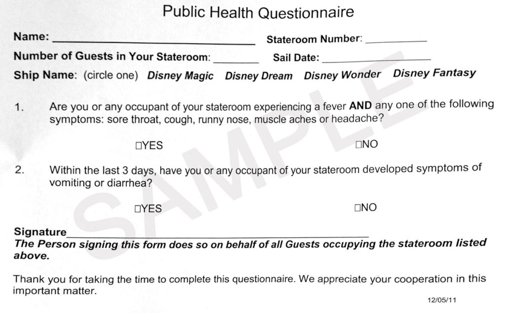DCL Public Health Questionnaire