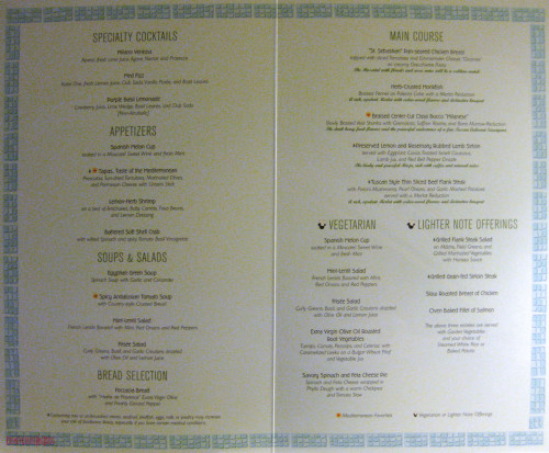 Mediterranean Dinner Menu Inside May 2013