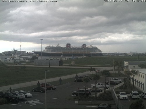Port Canaveral Cruise Cam 5PM 2013 Aug 3