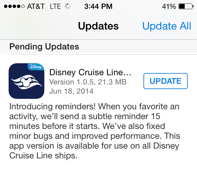 DCL Navigator App Update All Ships Reminders June 2014