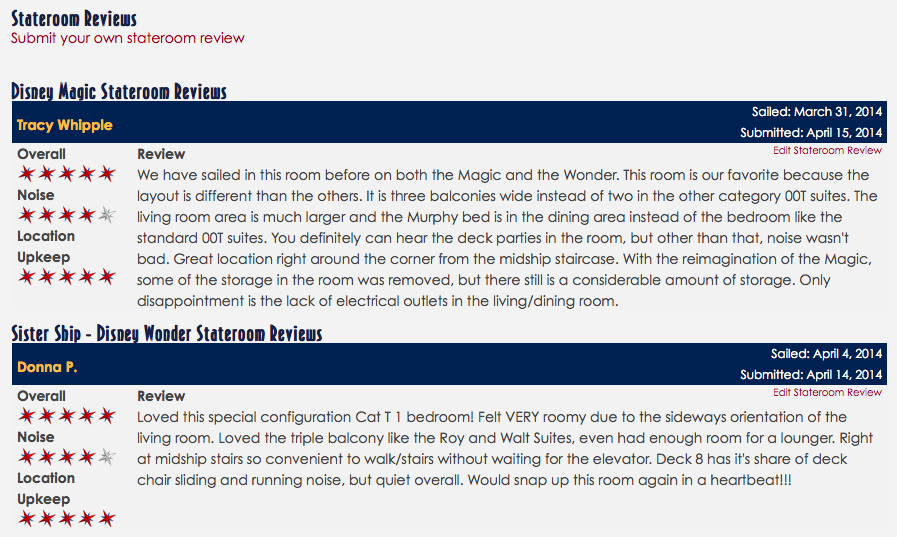 DCL Blog Stateroom Reader Submitted Reviews Sister Ships