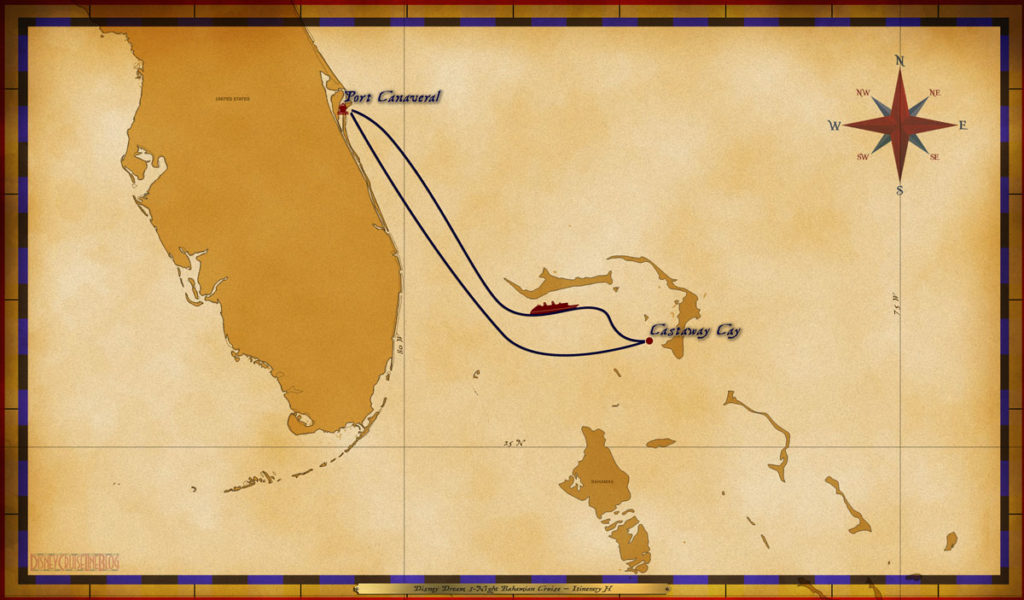 Map Dream 3-Night Bahamian Itinerary H