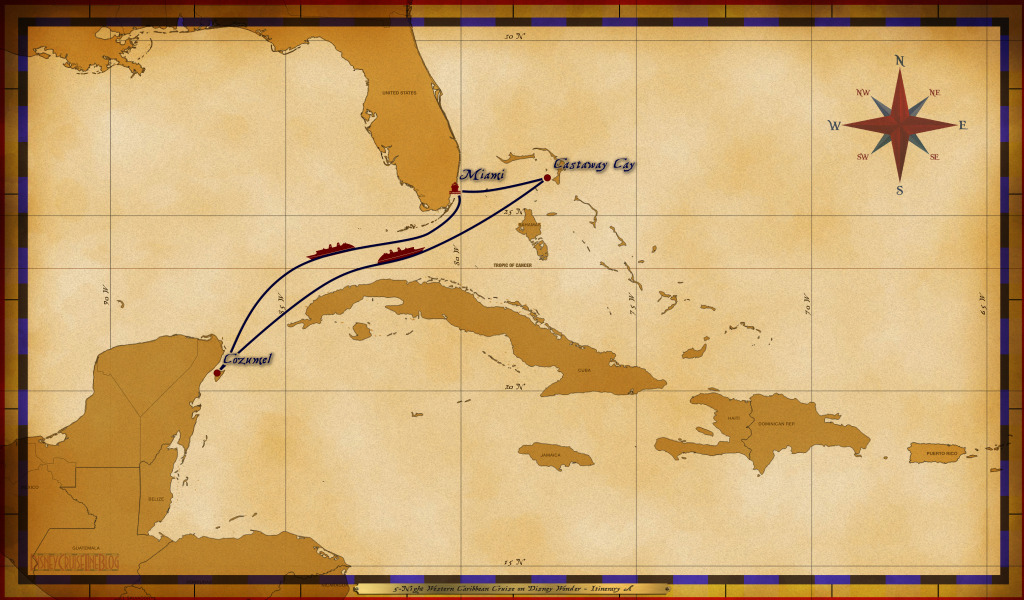 Map Wonder 5 Night Western Caribbean A