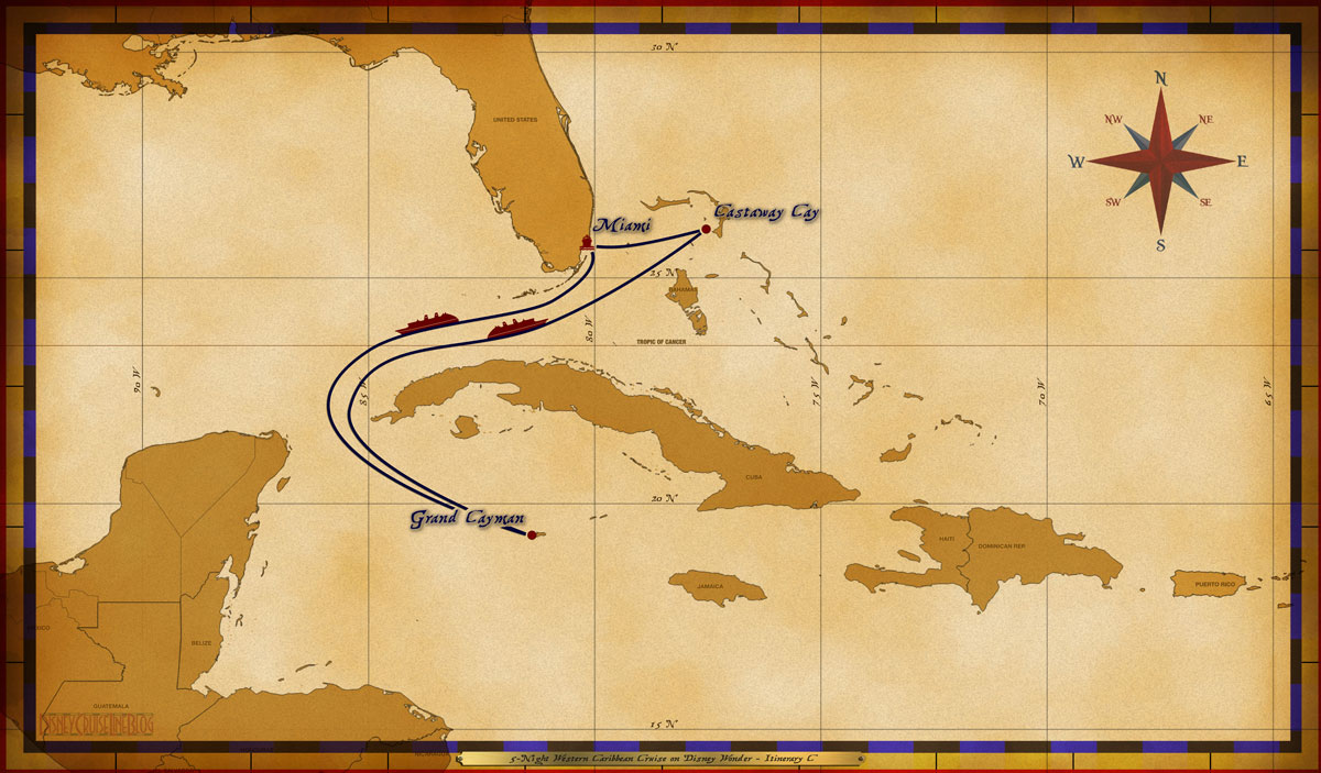Map Wonder 5 Night Western Caribbean C