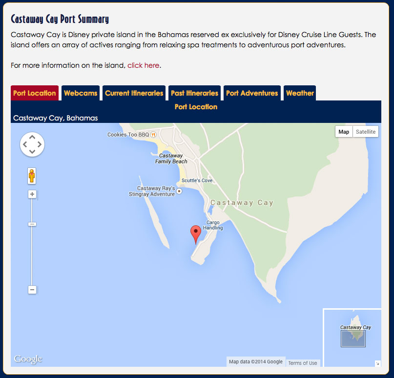 DCLBlog Itinerary Feature Port Castaway Cay Map