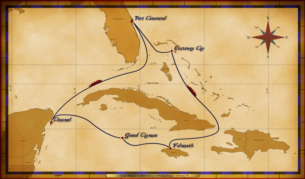 Map Magic 7 Night Western Caribbean Cruise Itinerary B