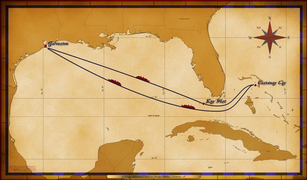 Map Wonder 6 Night Bahamian Itinerary A