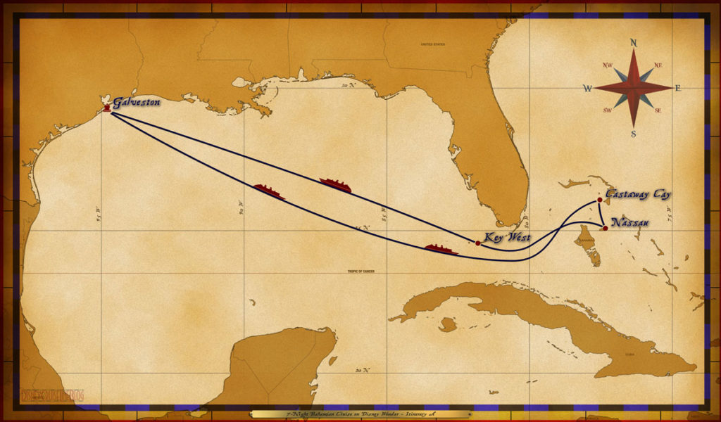 Map Wonder 7 Night Bahamian Itinerary A