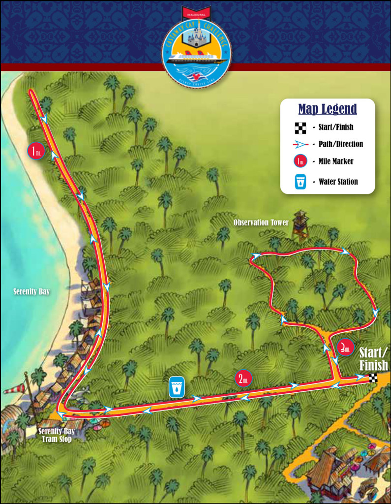 RunDisney Inaugural Castaway Cay Challenge Brochure Race Route 2015