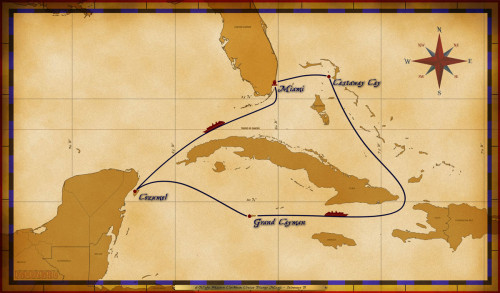 Magic Map 6 Night Western Caribbean Cruise Disney Magic Itinerary B