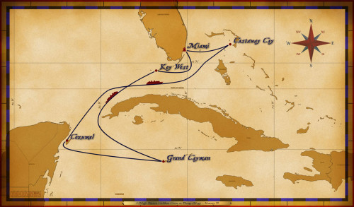 Magic Map 7 Night Western Caribbean Cruise On Disney Magic Itinerary D