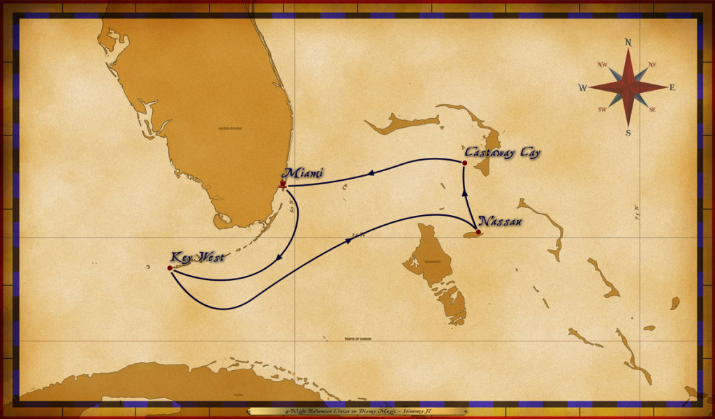 Map Magic 4 Night Bahamian Cruise Itinerary H