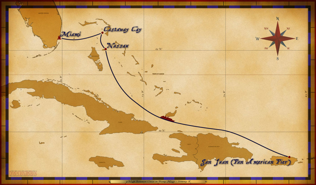 Map Magic 4 Night Bahamian Cruise On Disney Magic Itinerary K Miami