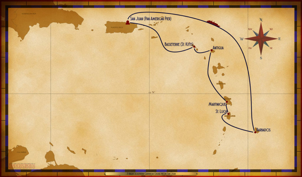 Map Magic 7 Night Southern Caribbean Itinerary B San Juan