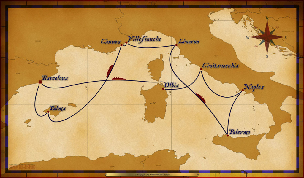 Map Magic 12 Night Mediterranean Cruise 2016