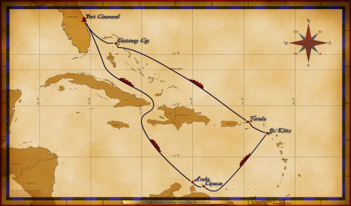 Map Fantasy 10 Night Southern Caribbean Itinerary