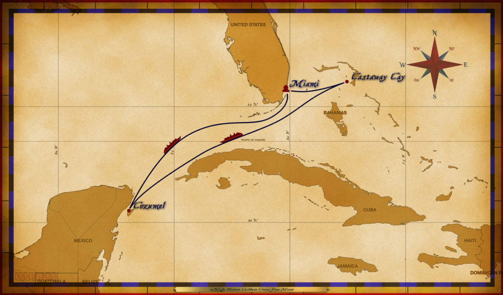 Map Magic 5 Night Western Caribbean Cruise MIA CC CZ