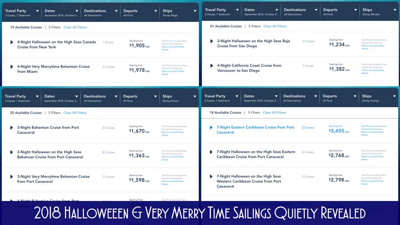 2018 Hallween MerryTime Sailing Dates