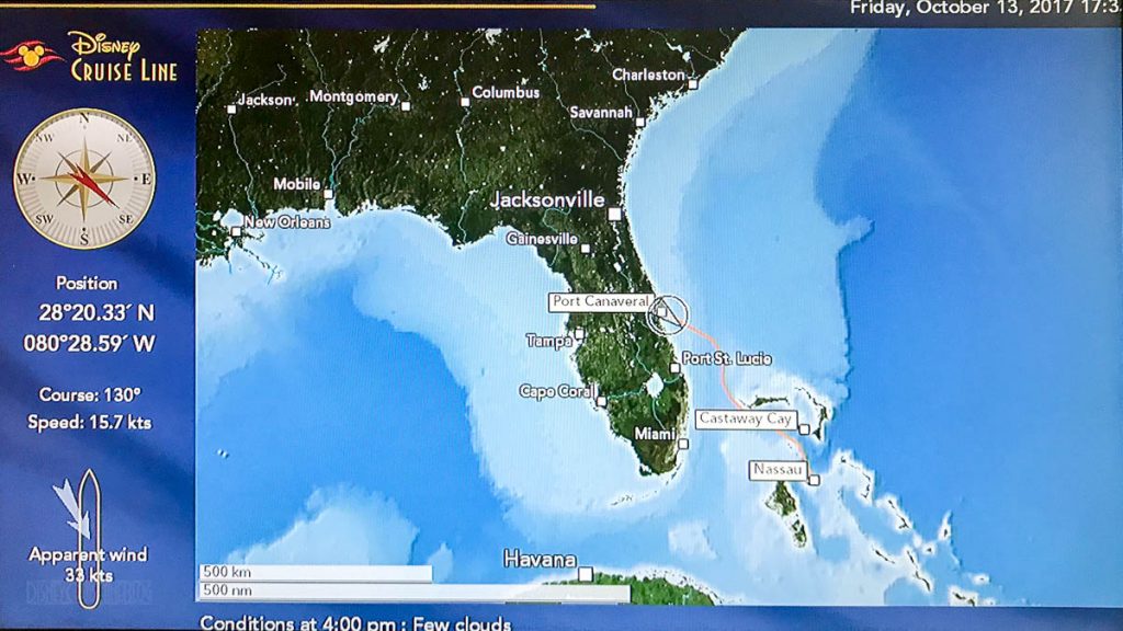 Stateroom TV Map Port Canaveral 20171013