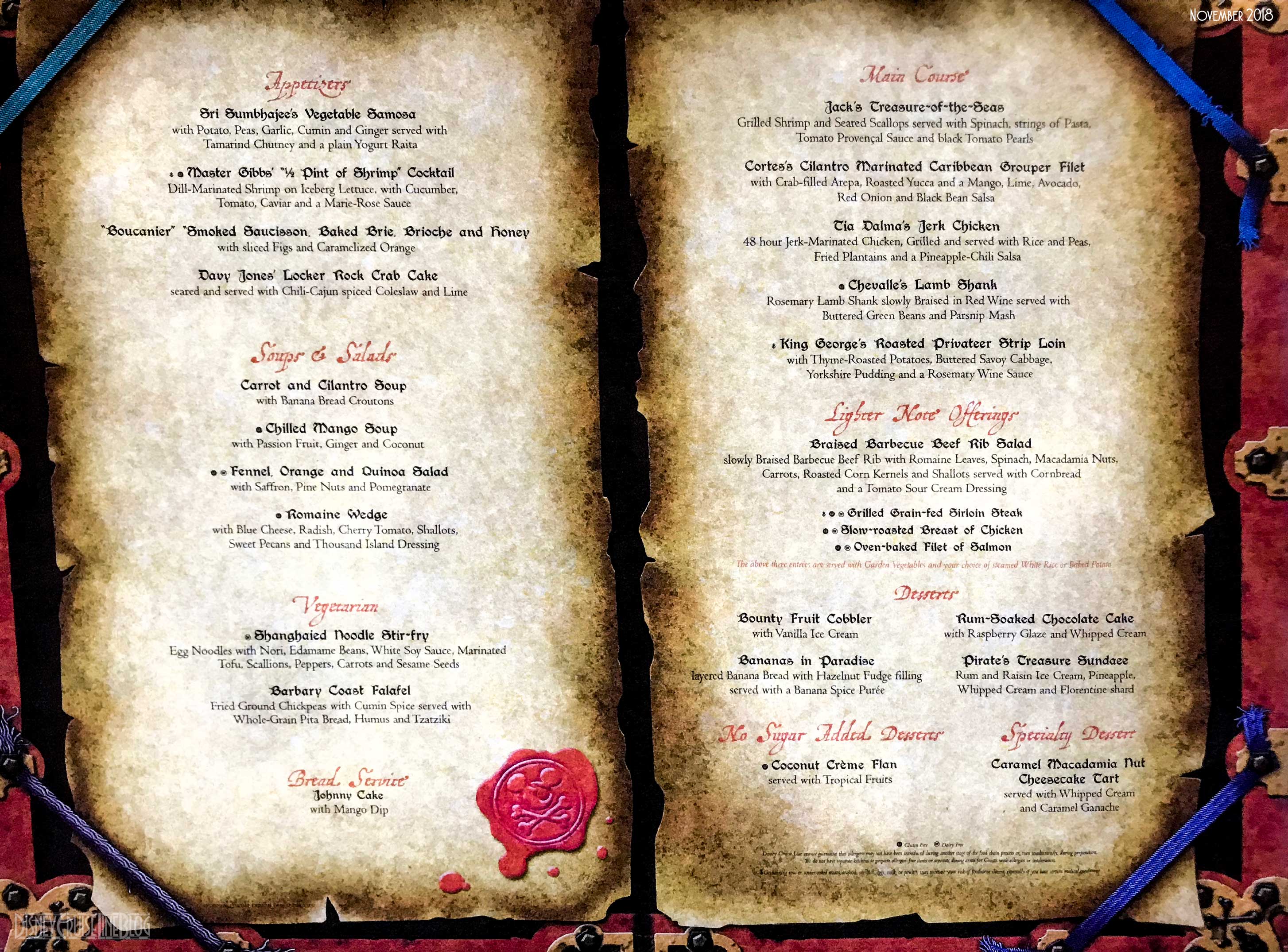 disney cruise line restaurant menus