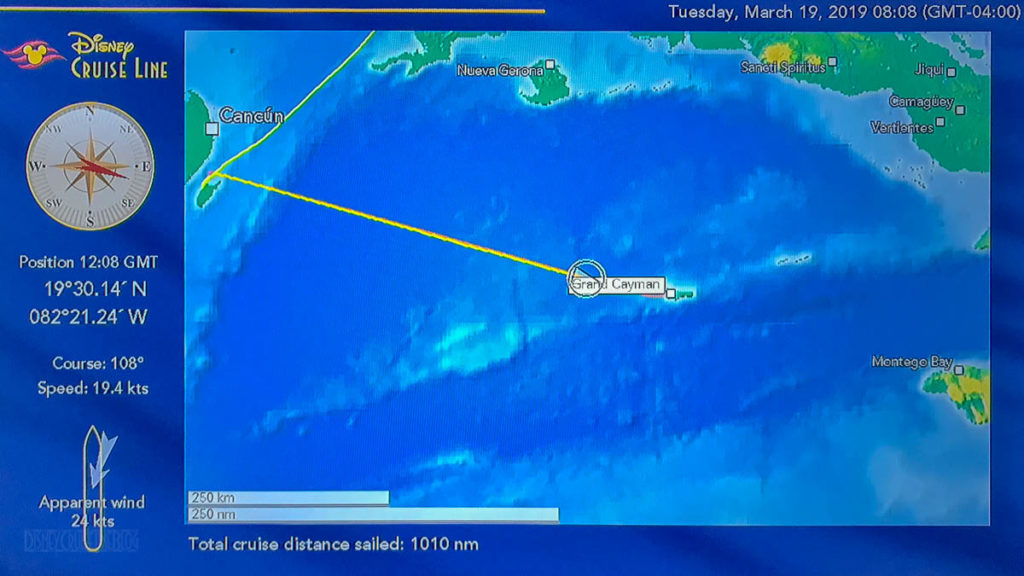 Stateroom TV Map Day 4 Grand Cayman 20190319