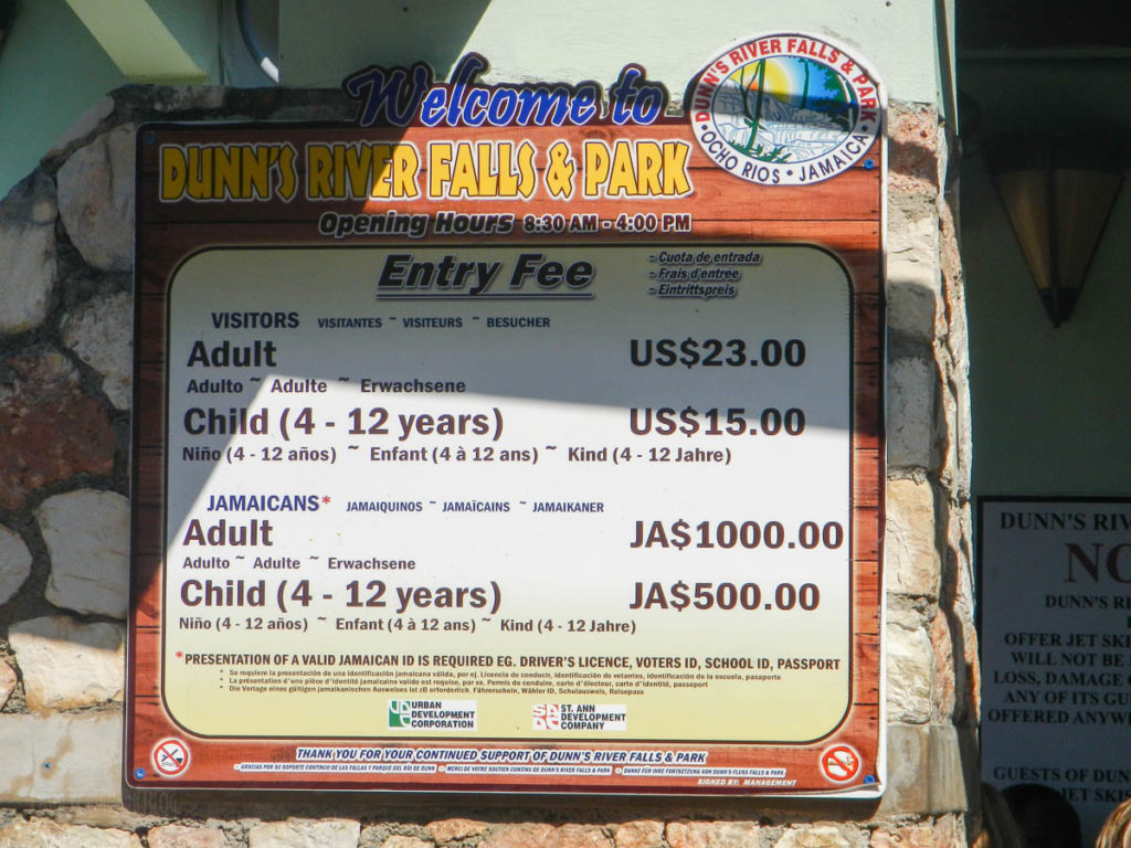 Dunn's River Falls Prices
