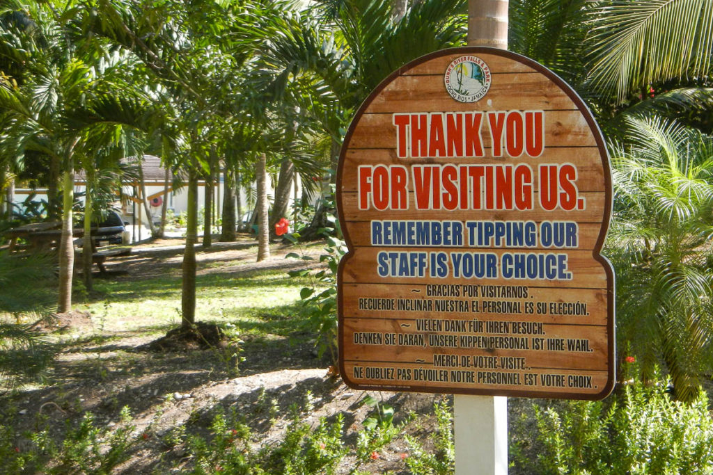 Dunn's River Falls Tipping Notice
