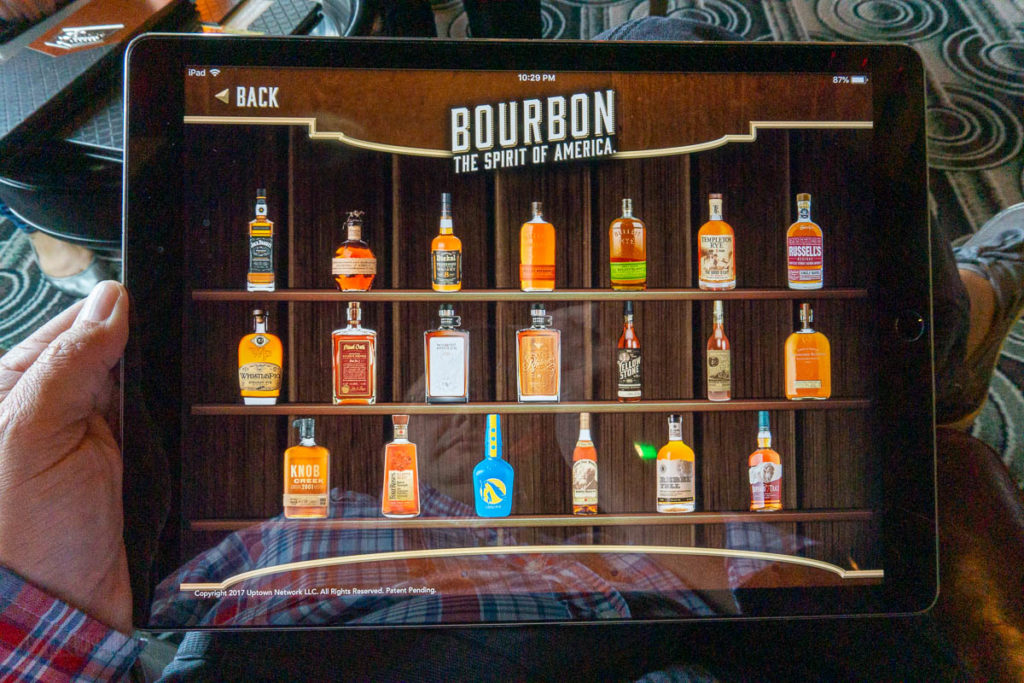 Cadillac Lounge Bourbon Experience IPad Menu