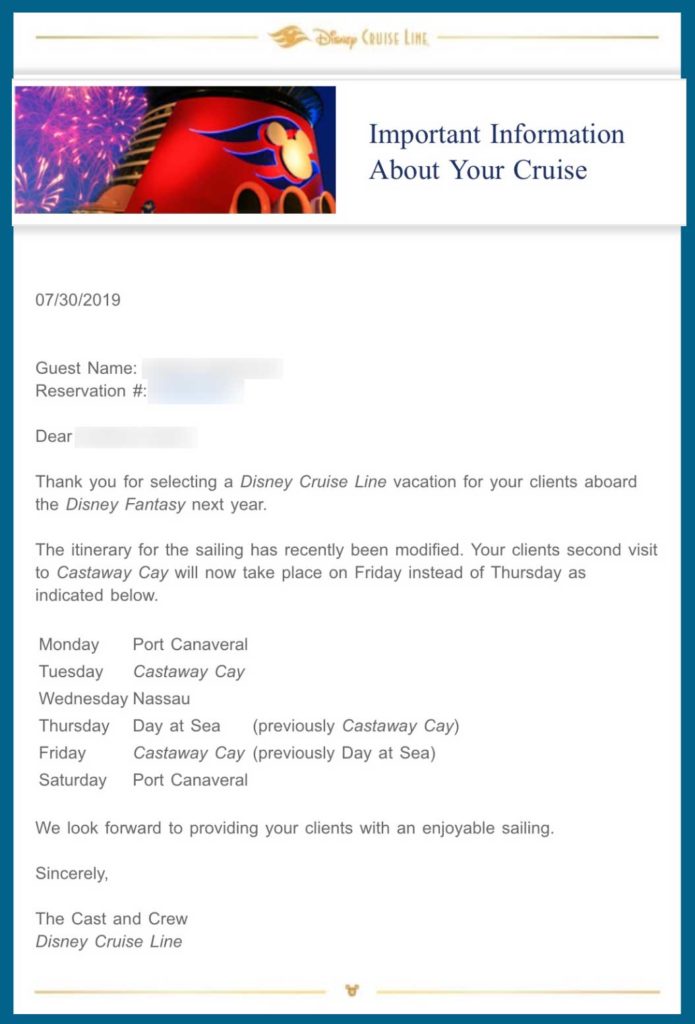 DCL Email 20201109 Fantasy Itinerary Change 20190730