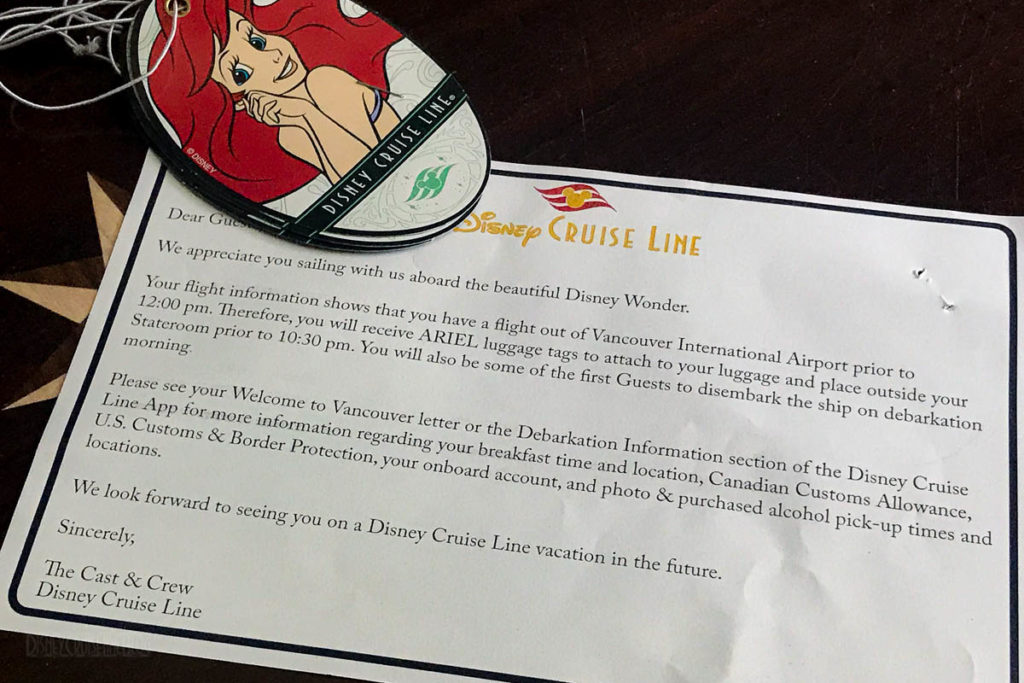 Disney Wonder Ariel Luggage Tag Letter