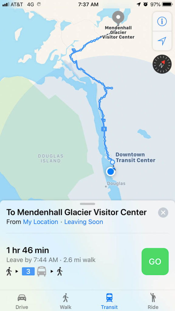 Juneau Port To Mendenhall Bus Map