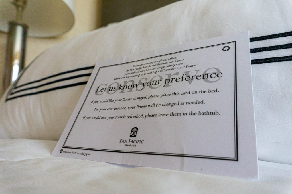 Pan Pacific Hotel Room Linen Preference