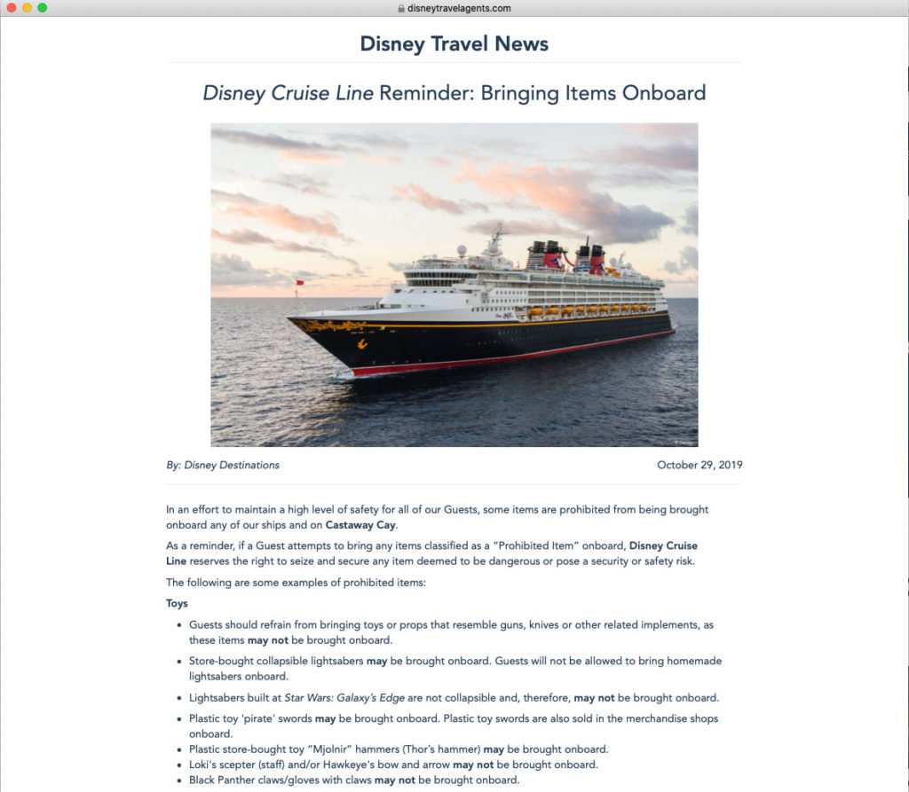 DCL TA Prohibited Items Reminder 20191029