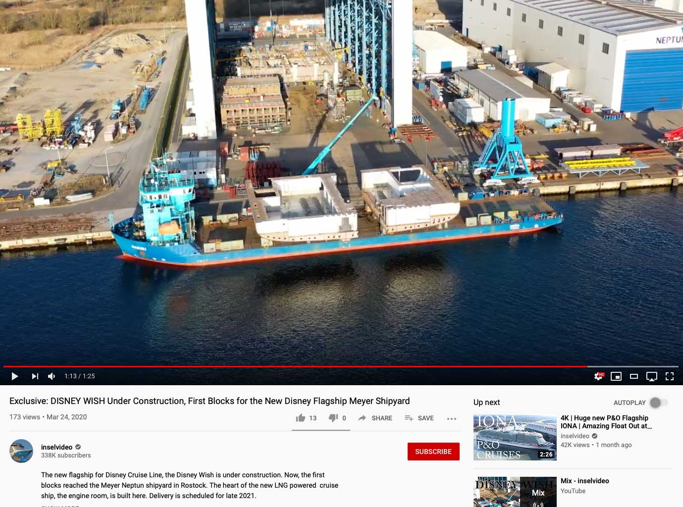Meyer Werft Neptun Disney Wish YouTube Inselvideo