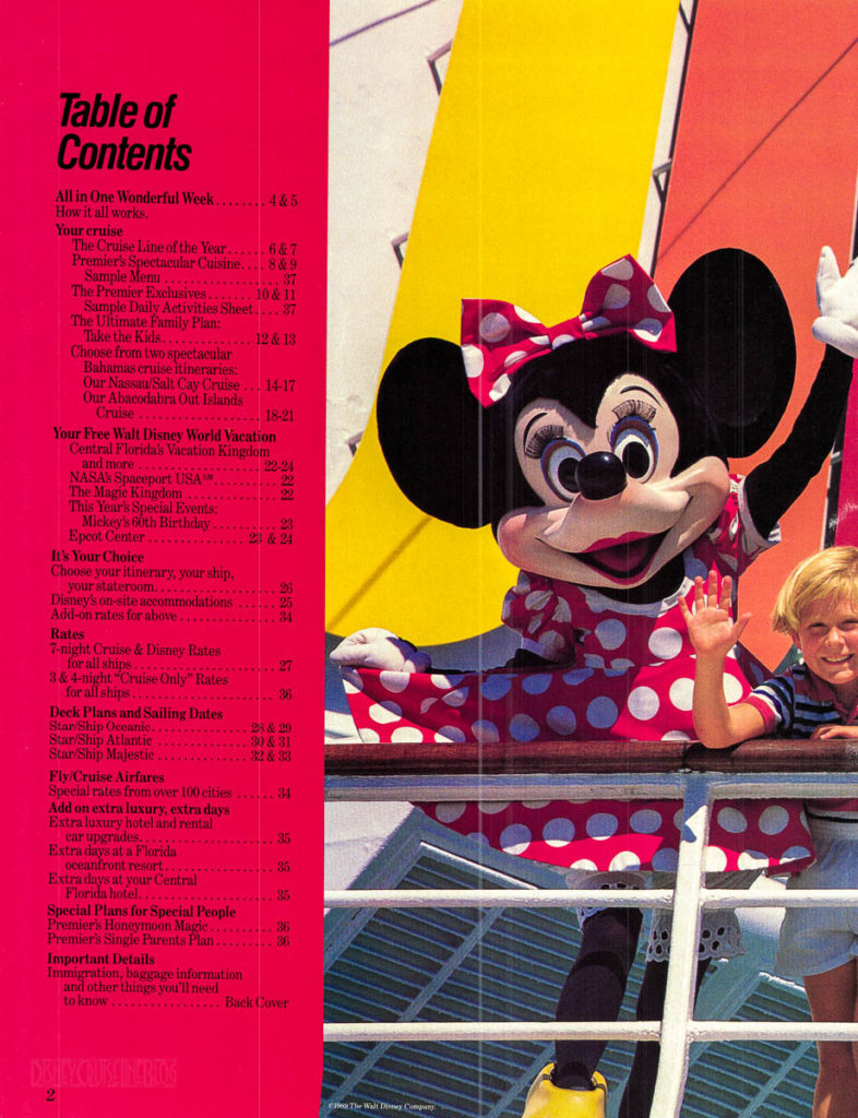 Premier Cruise Line Booklet 1989 Pg 2