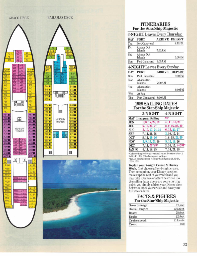 Premier Cruise Line Booklet 1989 Pg 33