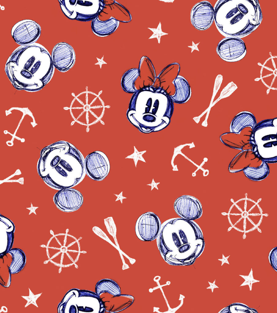 Disney Nautical Fabric JoAnn Stores Mickey Minnie Aye Aye
