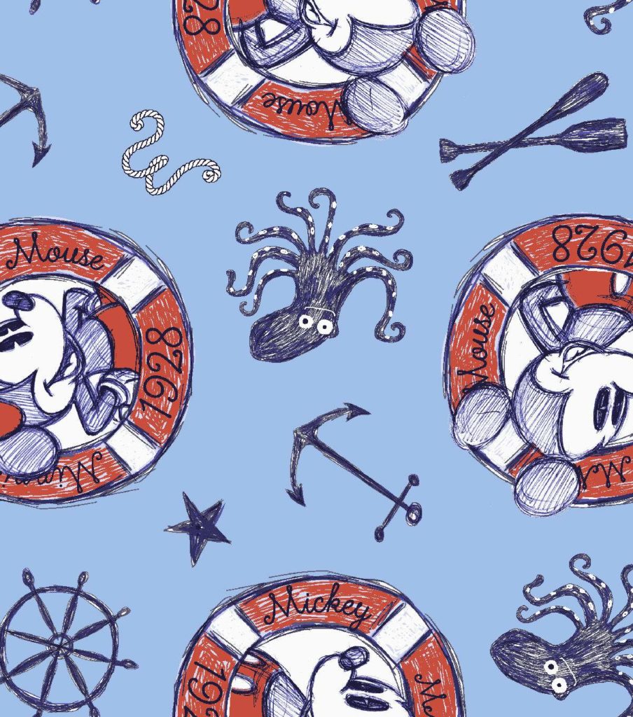 Disney Nautical Fabric JoAnn Stores Mickey Minnie Nautical Sailing Since 1928