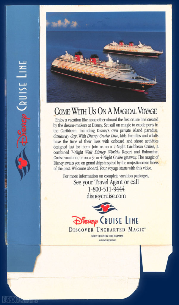 DCL 2000 2002 Cruise Vacations Promotional Video VHS Slipcase Back