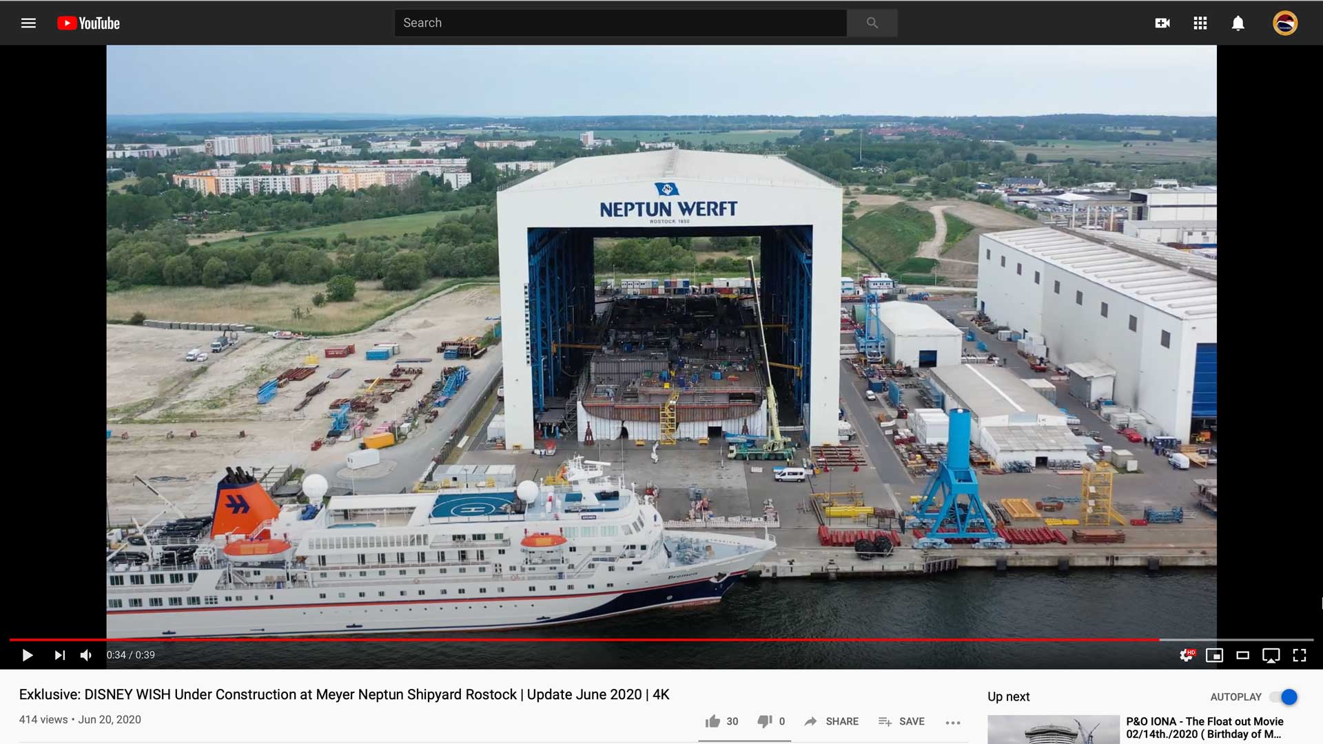 Meyer Werft Neptun Disney Wish YouTube Inselvideo 20200620