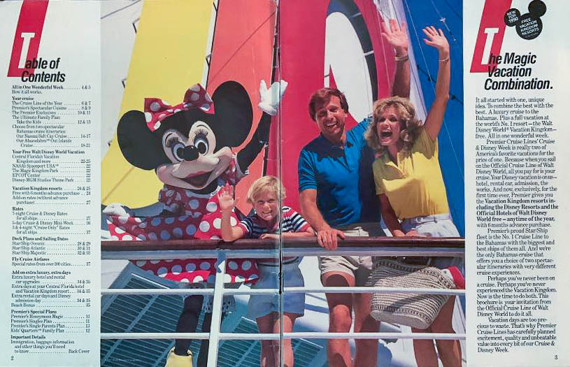 Premier Cruise Line Booklet 1990 Pg 2 3