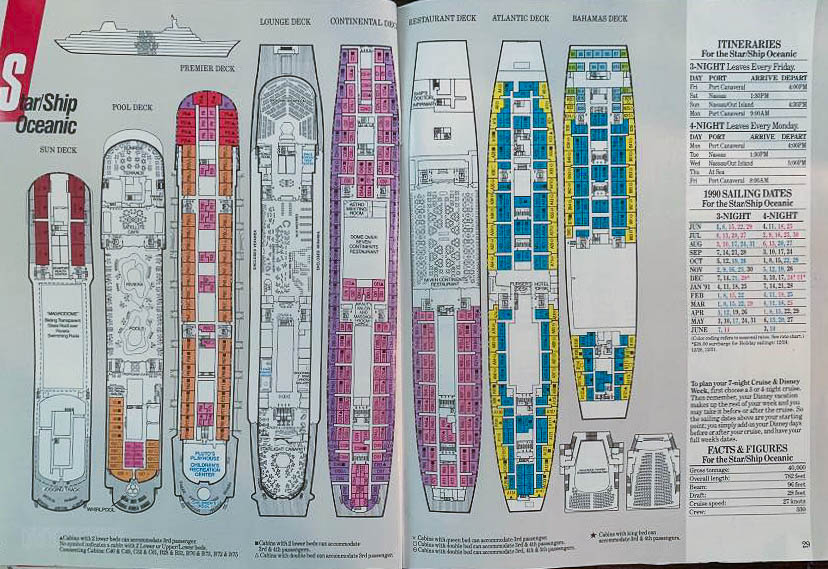 Premier Cruise Line Booklet 1990 Pg 28 29
